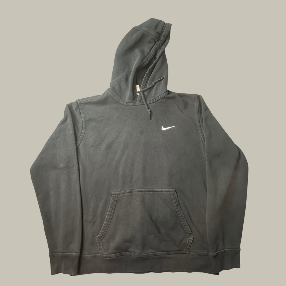 Nike Hoodie Mens L 611457-010 Black Embroidered Swoosh Pullover Sweatshirt
